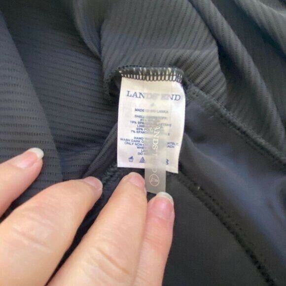 Land’s End Black Lace-Up Ribbed Modest Tankini Size 4 - Picture 5 of 5